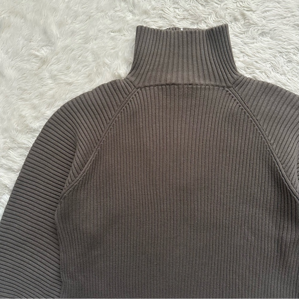 Varley Sweater Reid Half-Zip Knit Pullover Balloon Sleeves Boxy Gravity Sage M - Picture 7 of 14